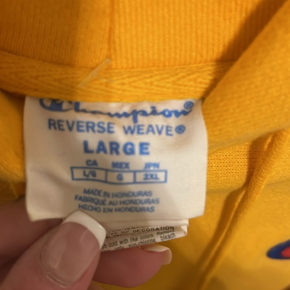 Size Large champion hoodie / mustard color - Picture 5 of 6
